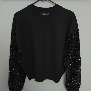 VICI Black Sequin Sleeve Sweater NWOT